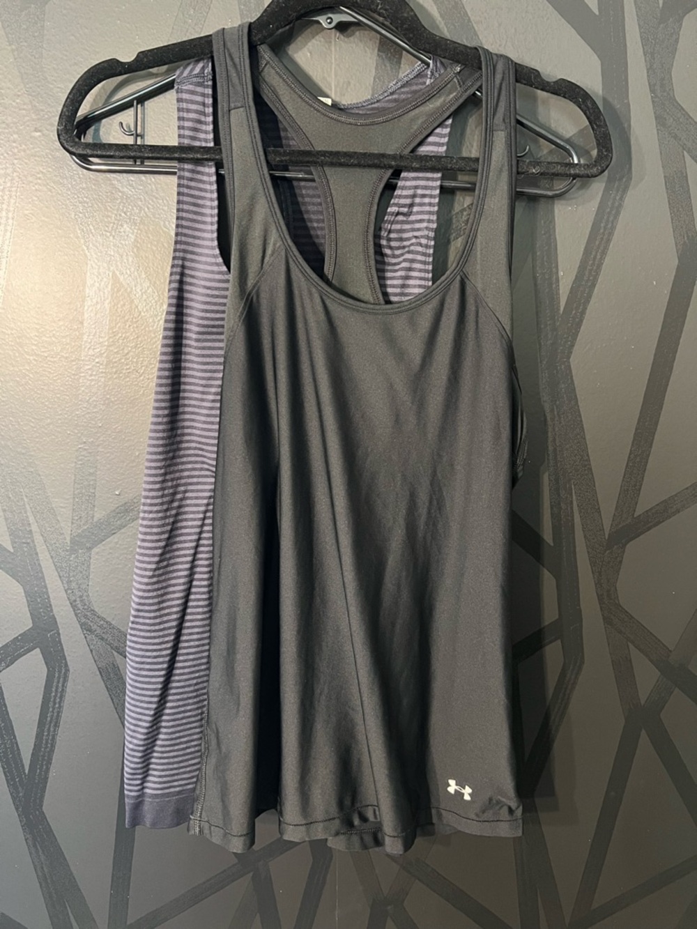 2 Under Armour Black Tanks with racer back